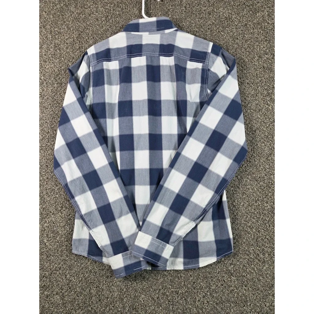 Abercrombie & Fitch Button Down Mens XL Blue White Excellent Buffalo Check Shirt